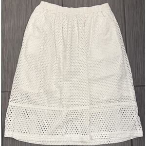 Elegant White Eyelet Skirt